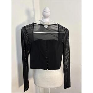 Black‎ Garage Bustier Top Lace Netting Sexy Small